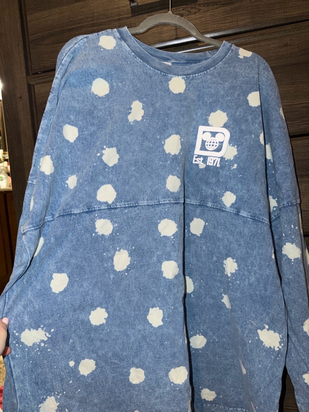 Disney Chambray Blue Tie-Dye Dot Spirit Jersey